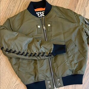 Authentic- Perfect Diesel Army Green Bomber with Lace up Detail Women’s Sm